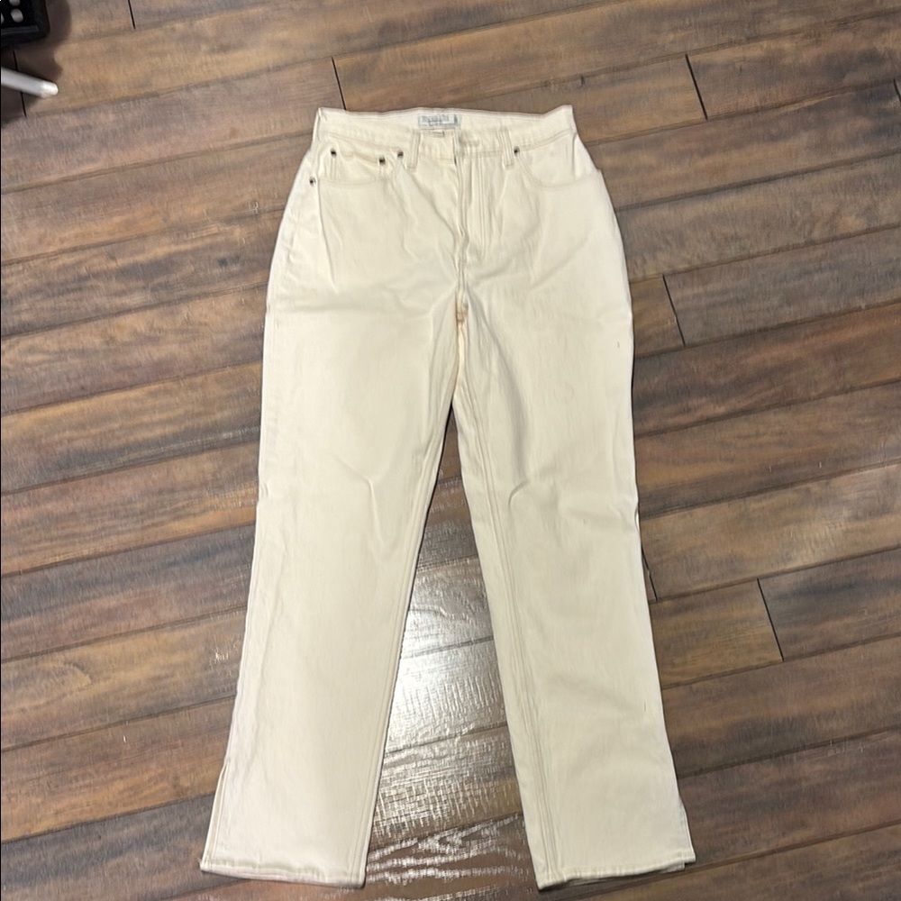 Abercrombie & Fitch Cream High Rise Jeans